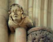 carved head, the Quire