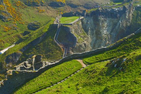 Cliifside walls at Tintagel