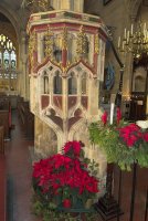 Medieval panted rood screen, St Mary's church Cirencester