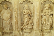 Carving on medieval tomb, Icomb