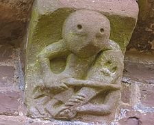 Carved figure, Kilpeck church