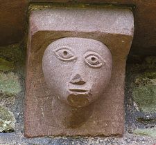 Carved figure, Kilpeck church