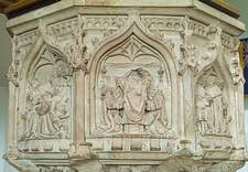 Carving detail, Little Walsingham font