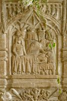 A panel from the superbly carved Seven Sacrament font