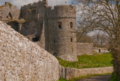 The castle wall and round tower