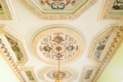 An ornate gallery ceiling