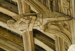 Angel carving, refectory roof