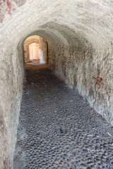 Cobbled passage to the central tower