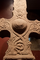 The east face, boss and vine-scroll design