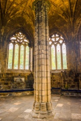 The chapter house interior and column