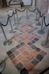 Medieval floor tiles, south transept
