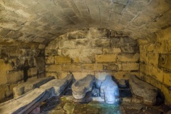 The crypt and lead coffins
