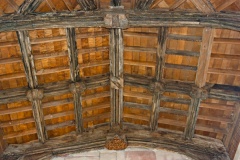 The timber roof and bosses