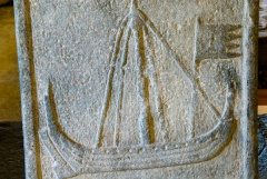 Viking longboat carving
