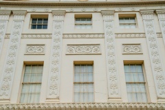 Garden front pilasters and windows
