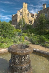 A fountain near the manor house at Kiftsgate Gardens