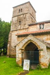 The church tower and entrance