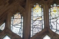 Green man stained glass window