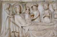Adoration of the Magi carving detail