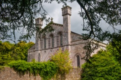 The abbey church from the gardens