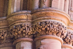 Carved capitals in Melrose Abbey church