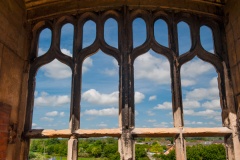 16th century window in the curtain wall