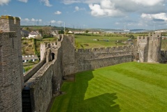 Looking along the castle walls