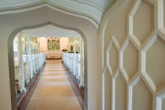Entering the church