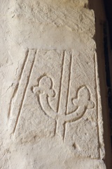 Medieval grave slab carving
