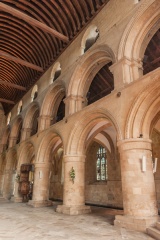 The Romanesque nave arcade