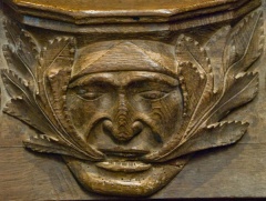 Green man misericord in the quire