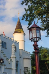 The exterior at dawn