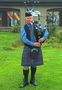 Piper at the Scottish <br />Woolen Centre in Aberfoyle