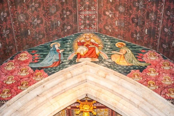 The ornately decorated chancel arch, All Saints Church, Cambridge