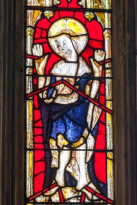 15th century stained glass window depicting Christ