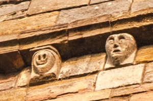 Grotesque carvings on the bell tower
