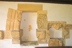Carved stone fragments, south porch