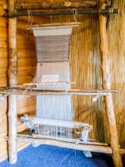The loom inside the crannog hut