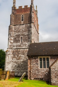 The 13th-17th century tower of Holy Cross church