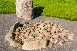 Another of the cairns, inside the circle of standing stones