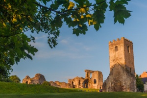 St Hilary with Denbigh Castle beyond