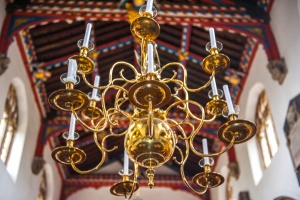 18th century brass chandelier in the nave
