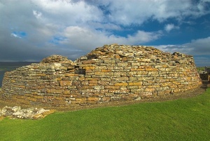 The exterior wall of the broch at Gurness