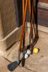Hickory clubs ready for a round of golf