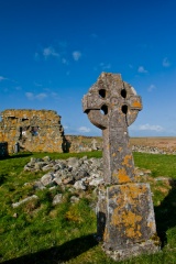 Celtic-style cross in the graveyard