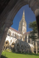 Salisbury Cathedral spire from the cloisters