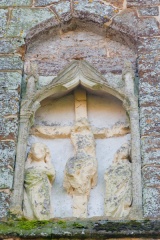 Crucifixion carving, north tower face