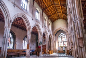 The spacious church interior