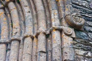 Detail of carving on the west doorway arch
