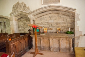 Late medieval altar tomb, chancel